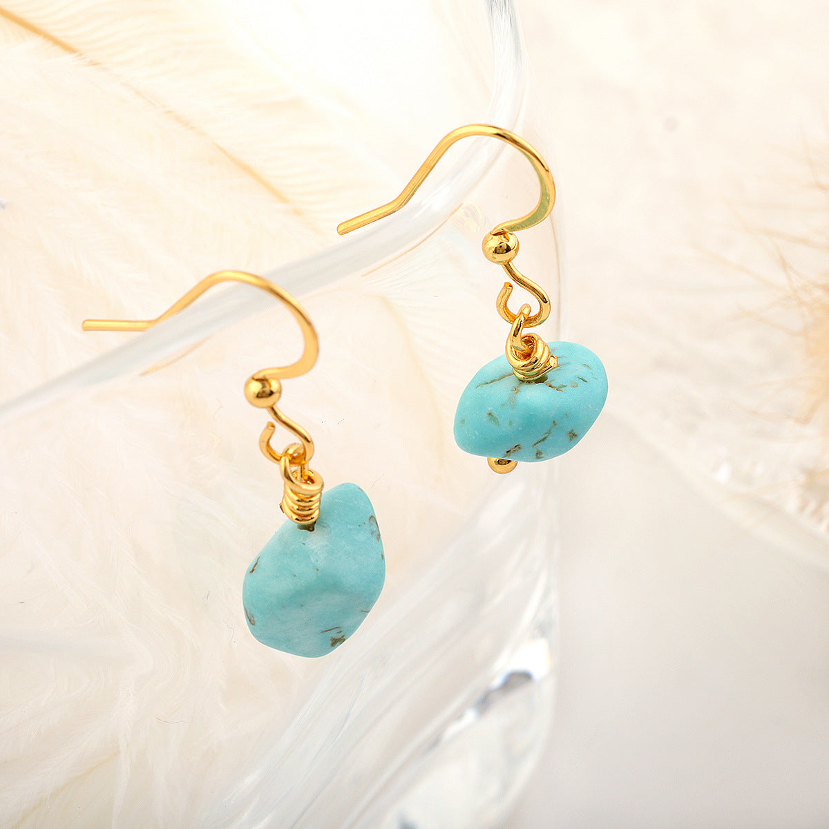 Wholesale A variety of simple natural crystal stone earrings ear jewelry