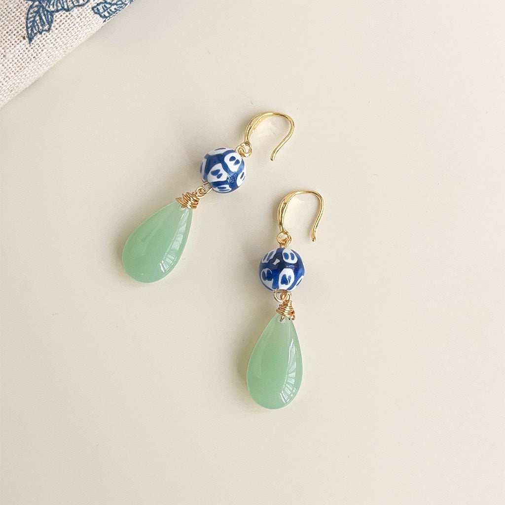 Wholesale Blue and white porcelain series earrings