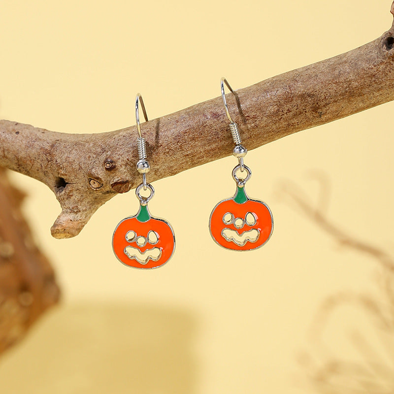 Wholesale  horror funny skull  pumpkin ghost black cat earrings
