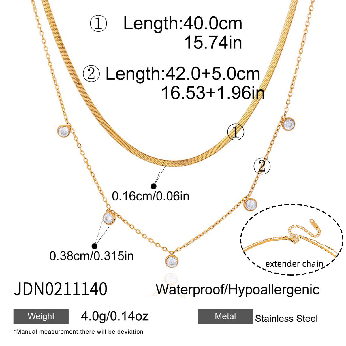 Wholesale Stainless steel heart-shaped necklace with zircon stones