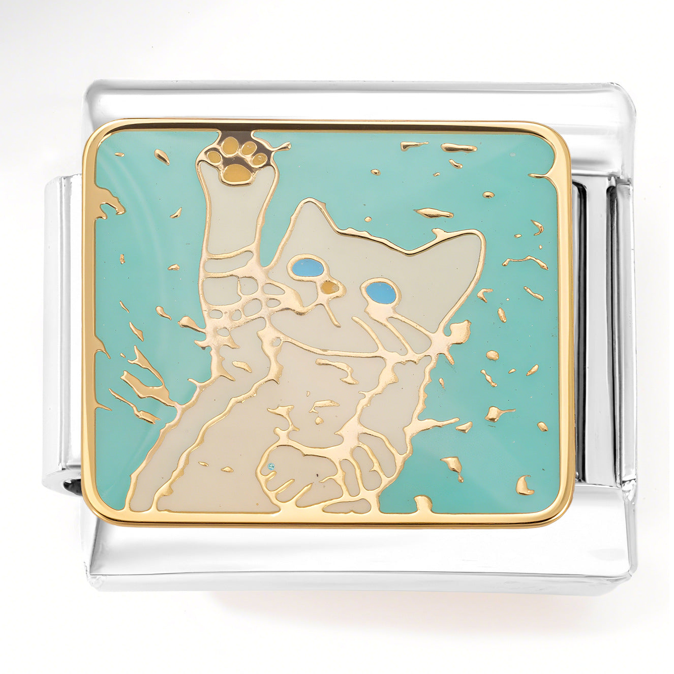 Wholesale 9mm Italian Charm Starter Bracelets DIY square Single Section Creative Stainless Steel Composable Bracelet