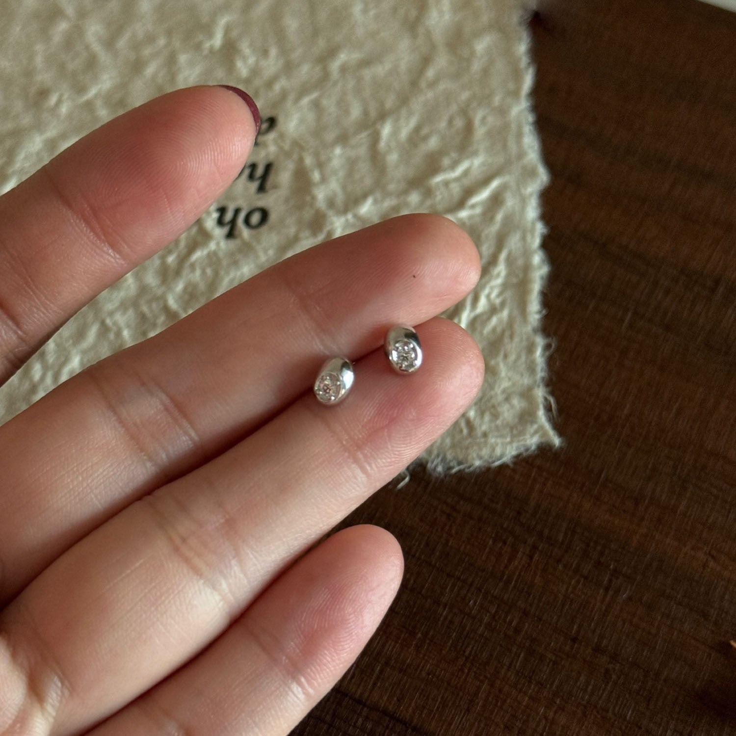 Wholesale Platinum Plated Mini Bean Earrings for Women