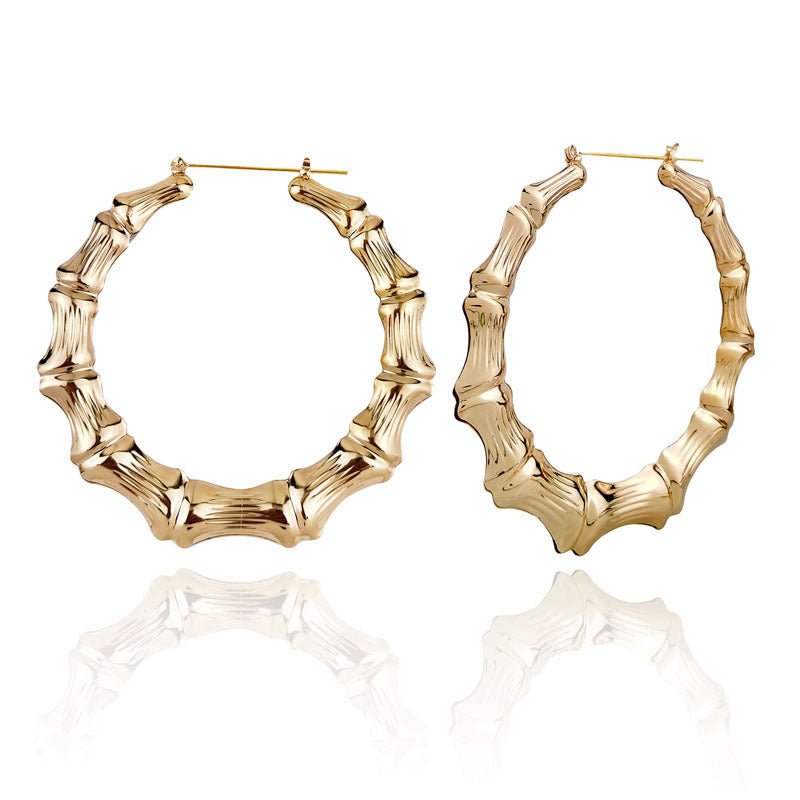 Wholesale  Personality Exaggerated Super Large Bamboo Earrings