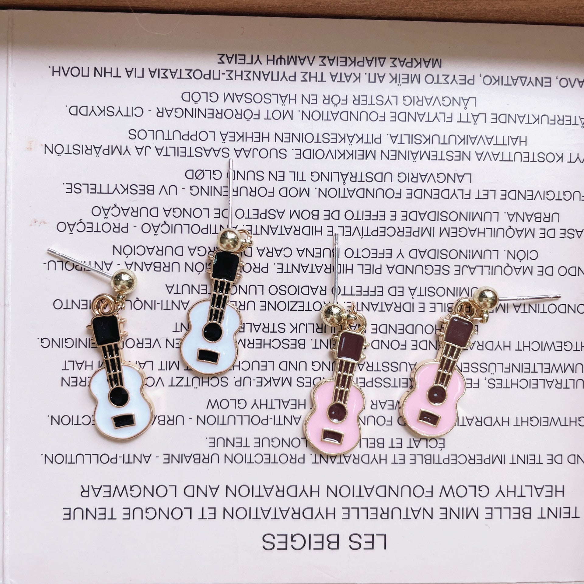 Wholesale Guitar Earrings Personality Rock Metal Earrings Clip Earrings ACC-ES-Yijia008