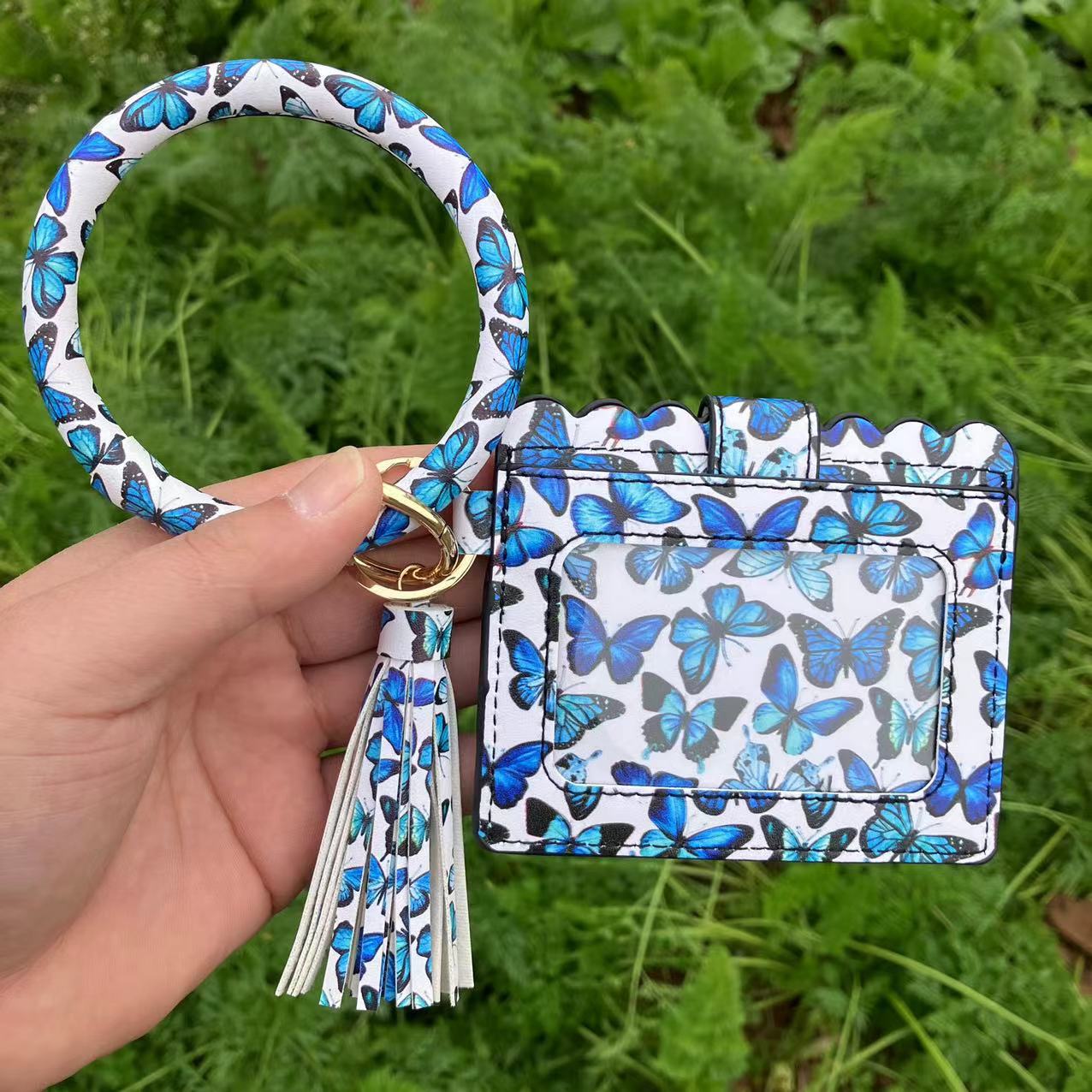 Wholesale Leopard Print PU Leather Tassel Keychain Wallet - Chic Fashion Accessory for Gift