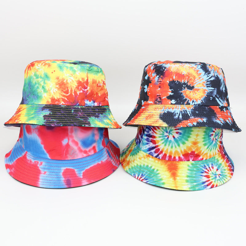 Wholesale  Tie-dyed Double-sided Fisherman Hat Bucket Hat