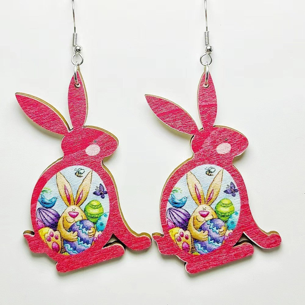 Wholesale Easter Cute Bunny Egg  Acrylic Earrings