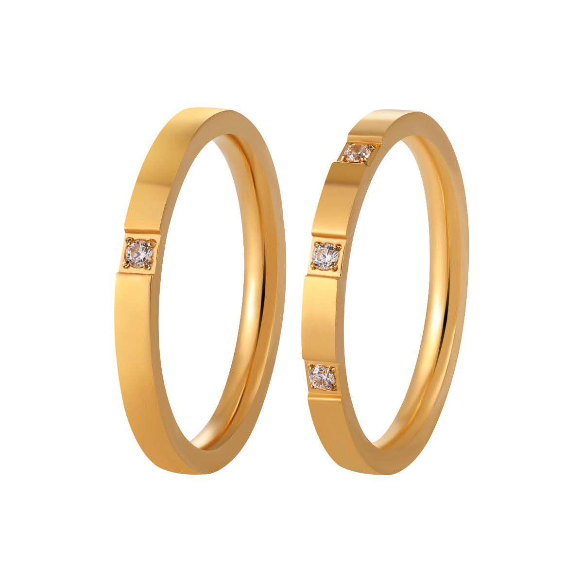 Wholesale  titanium steel 2mm one stone ring