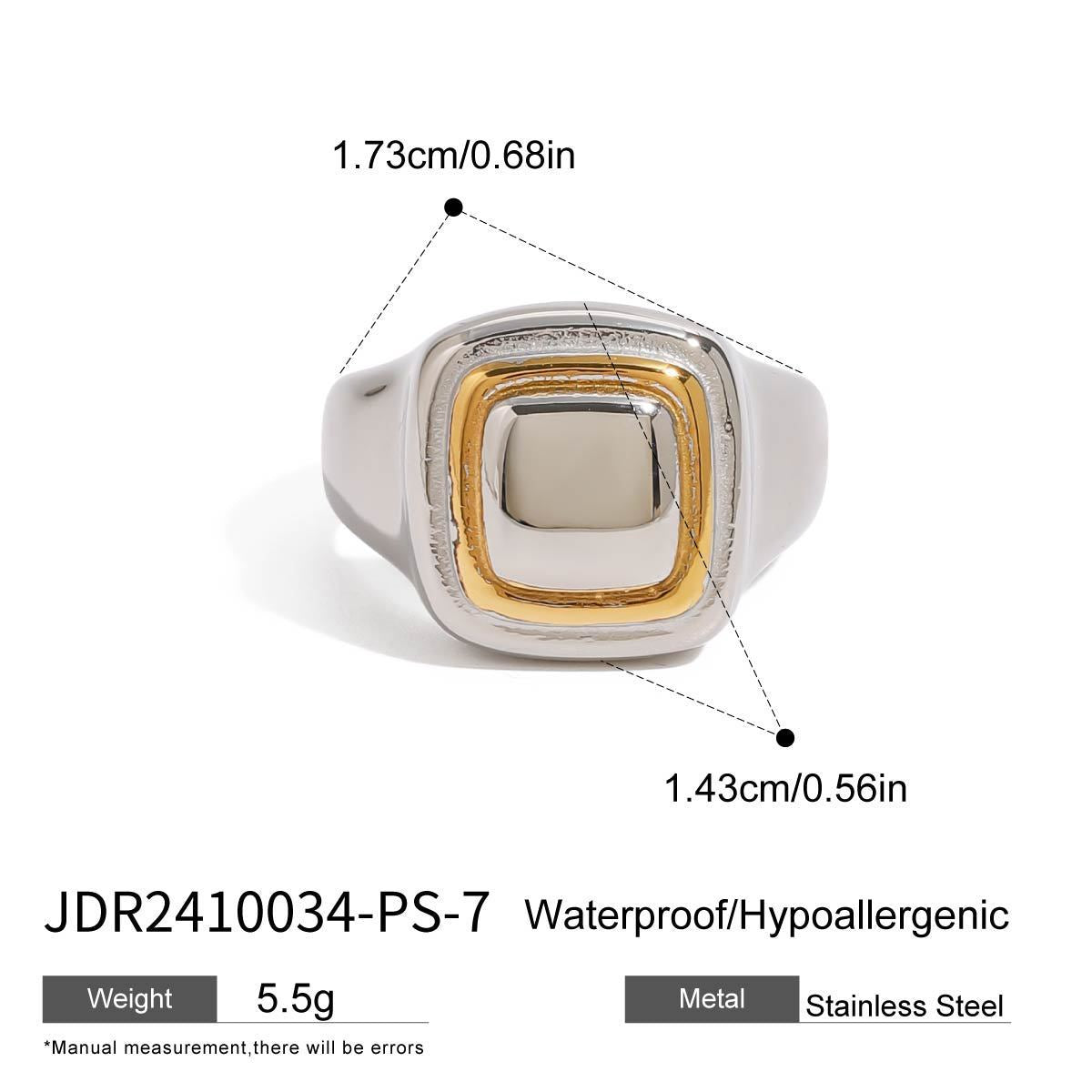 Wholesale Stainless Steel Color-matching Geometric Exaggerated Earrings  Retro Ring