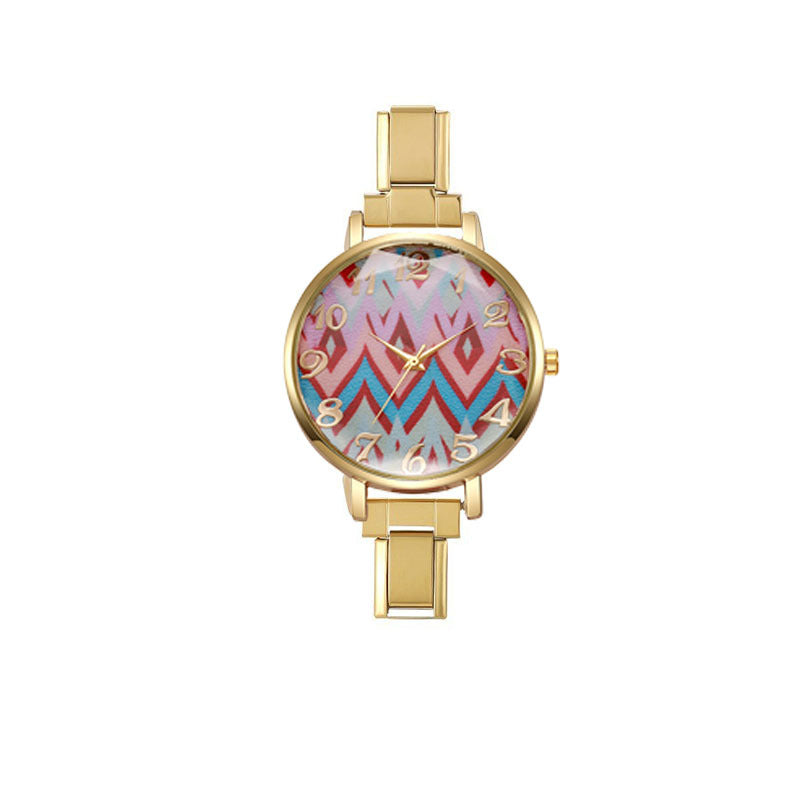 Wholesale Foreign Trade Colorful Bohemian Style Italian Modular Watch,  Ins-Style Stainless Steel Watch,  Women' s Dial Student Quartz Watch