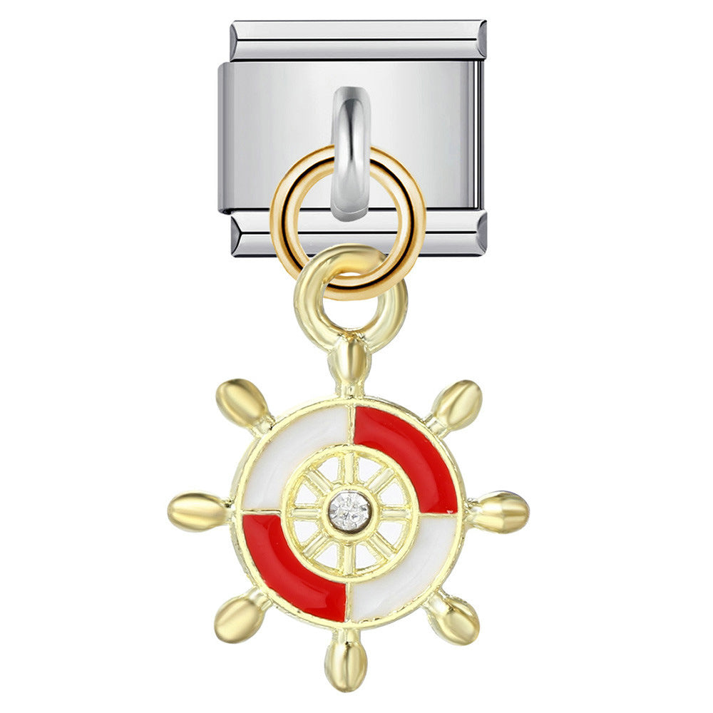 Wholesale Italian Charm Bracelet Single Hook Pendant Series Stainless Steel Composable Bracelet