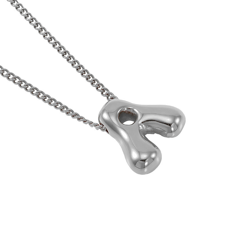 Wholesale Titanium Steel  balloon bubble letter pendant female necklace
