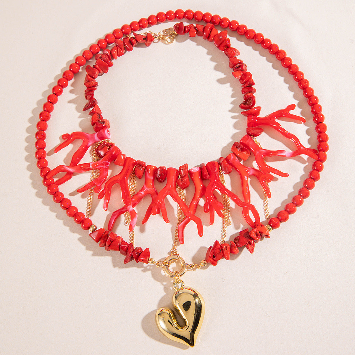 Wholesale  Acrylic Red Love Geometric Irregular Gravel Necklace