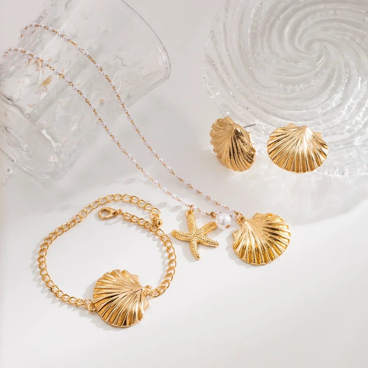 Wholesale marine starfish shell earrings bracelet necklaces