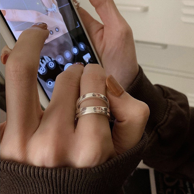 Wholesale Plain Circle Cream Flower Ring Retro Open Adjustable Ring ACC-RS-YaoFeng013