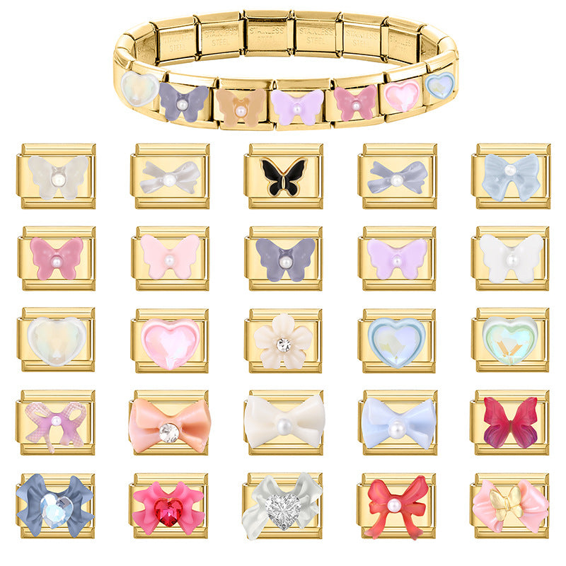 Bracelet de charme italien en gros 9 mm DIY Splicing Bracelet composable créatif en acier inoxydable créatif