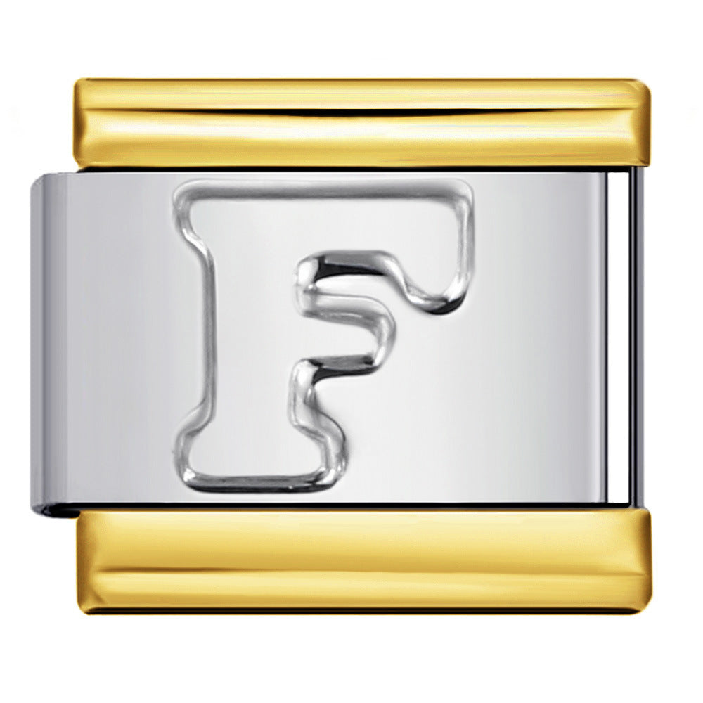 Wholesale Italian Charm Bracelet 9mm DIY letter Creative Stainless Steel Composable Bracelet