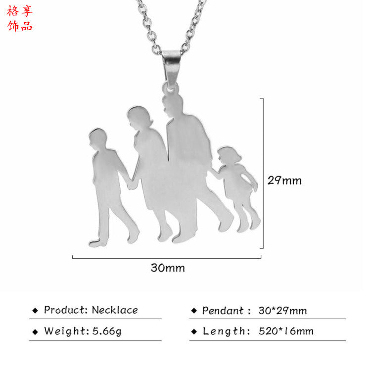 Wholesale Ethnic Style Cartoon Thanksgiving Mother's Day Stainless Steel Necklace ACC-NE-GeXiang004
