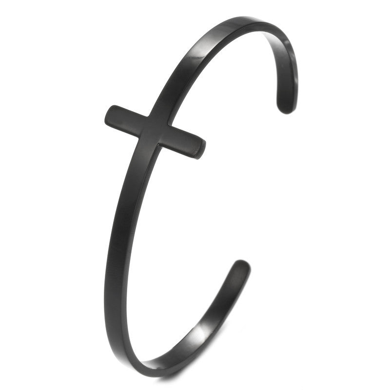 Wholesale  Titanium Steel Plated C-shaped Opening Bracelet