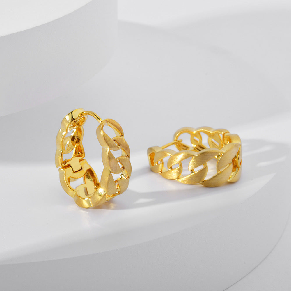 Wholesale  Brushed Chain Earrings  Versatile Earrings