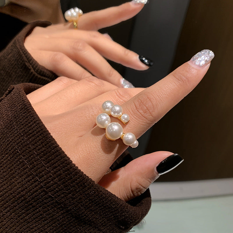 Wholesale  Unique Open Pearl Ring