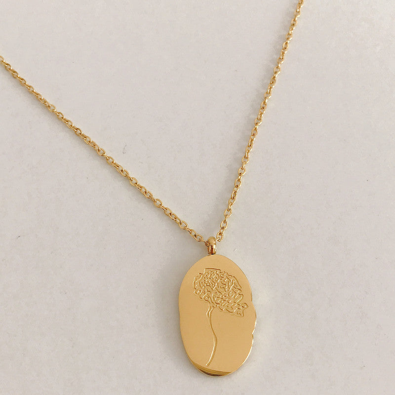 Wholesale 18k Gold Plated Stainless Steel December Birth Flower Necklace