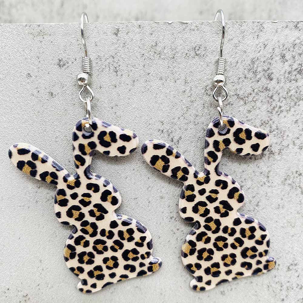 Wholesale  Easter leopard print rabbit carrot acrylic earrings
