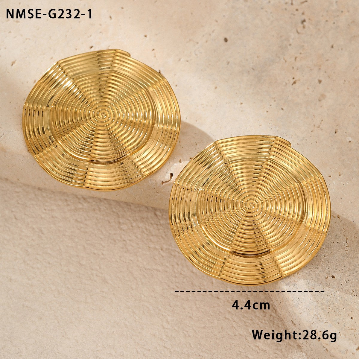 Wholesale  stainless steel gold plated mosquito disc earrings