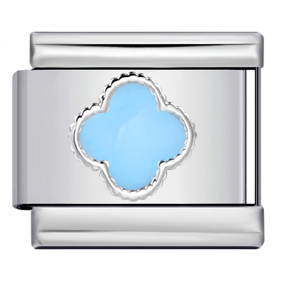 Wholesale  Italian module Colorful oil dripping bracelet stainless steel