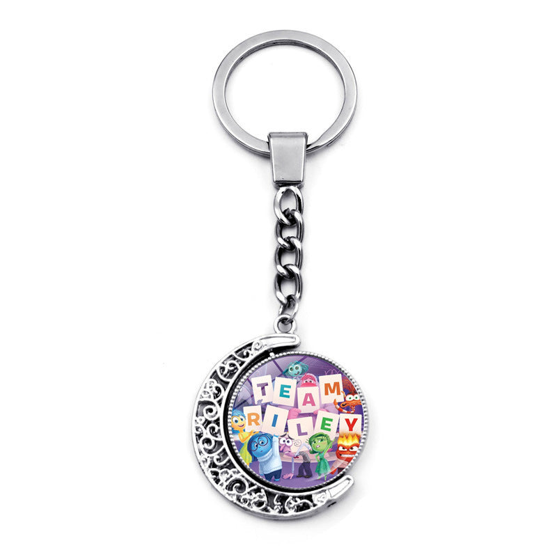 Wholesale Cartoon Double-sided Rotating Zinc Alloy Glass Keychains ACCVIP-KC-JiaYun002