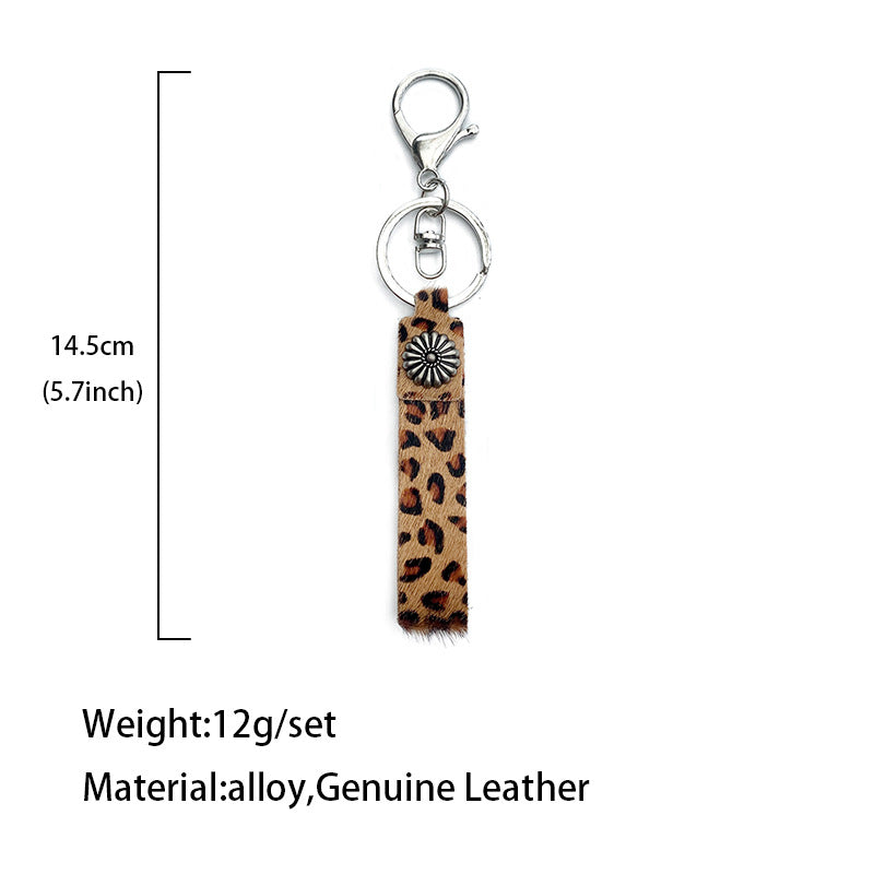 Wholesale Leather Leopard Print Keychain Western Style Wedding Gift Bag Charm