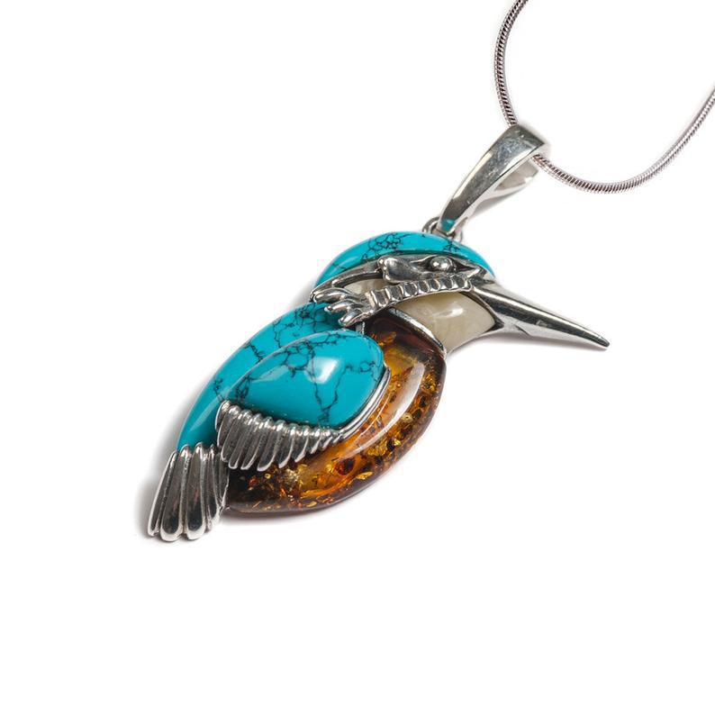 Wholesale  retro personality turquoise bird necklace fashion Nature style bird jewelry