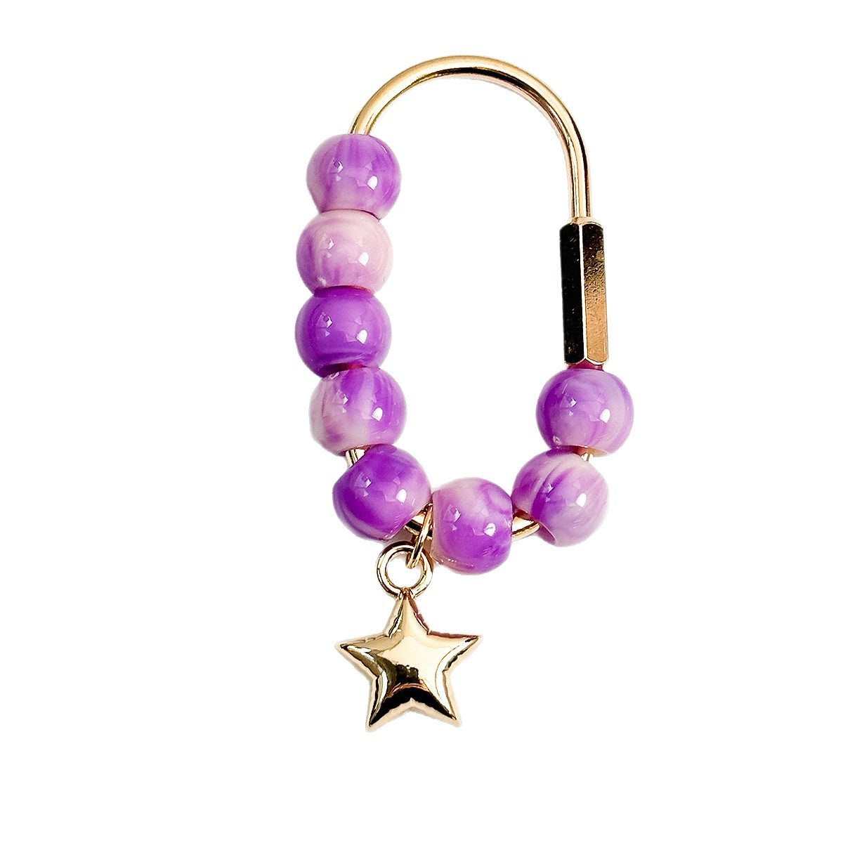 Wholesale Acrylic Bead Keychain With Star And Heart Charms Decorative Accessory For Bags And Car Keys