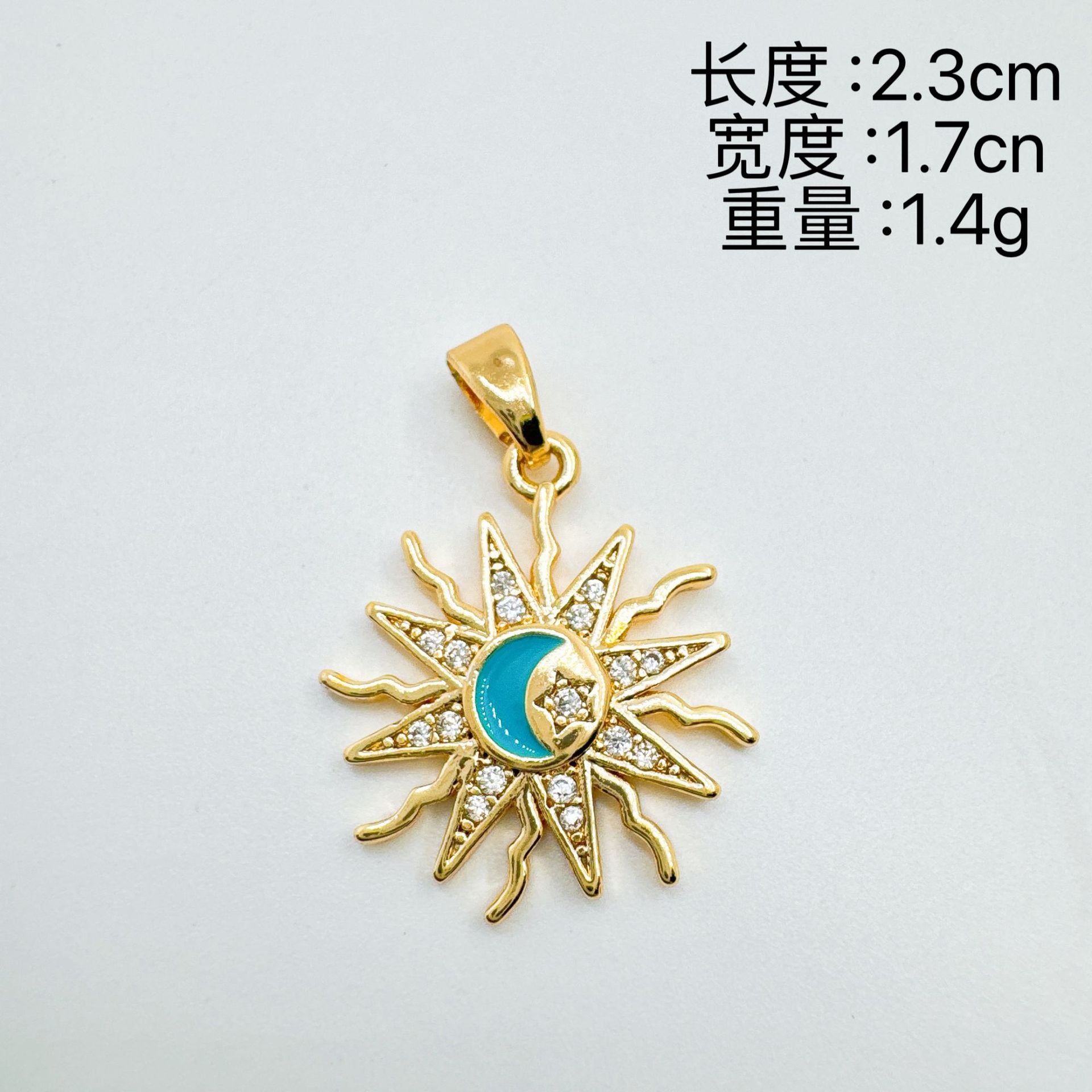 Wholesale Gold Plated Copper Sun Moon Pendant Necklace In Style Chic Jewelry Accessory