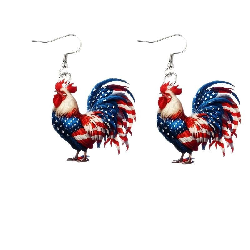 Wholesale 10pcs Independence Day acrylic chicken earring
