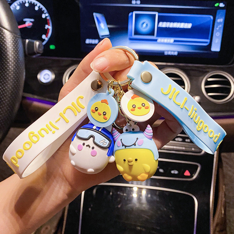 Wholesale Cartoon Chicken PVC Soft Glue Keychain Creative Keychain ACC-KC-XJY002