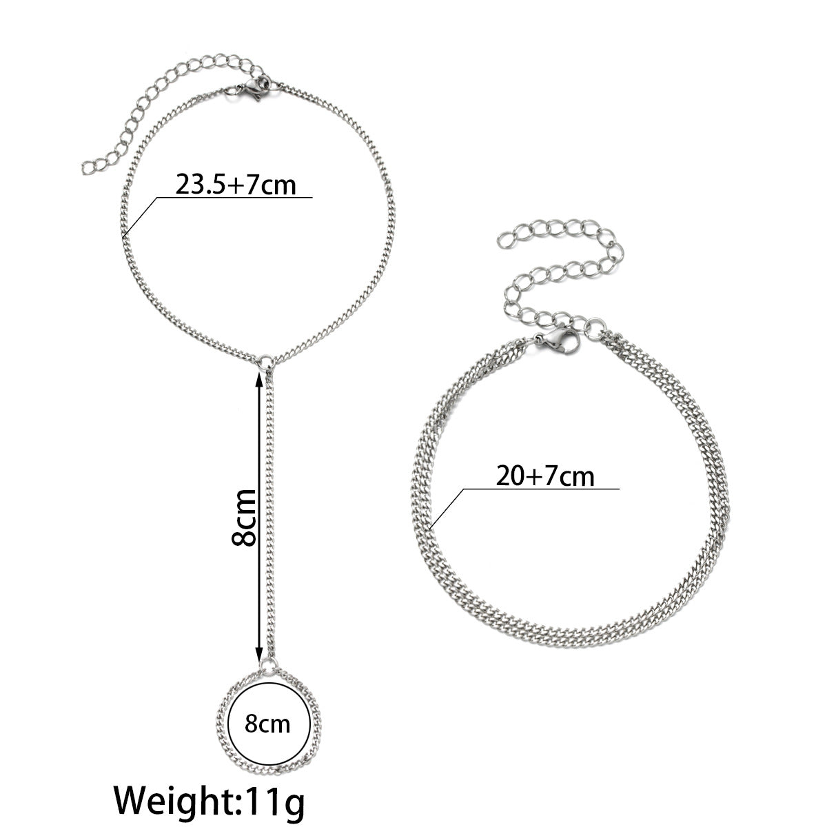 Wholesale Layered stainless steel chain multi-layered ladies anklet