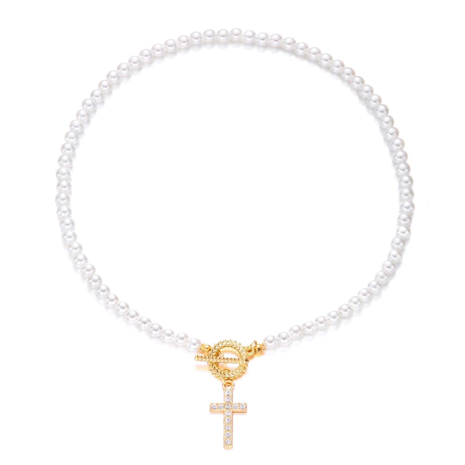 Wholesale  OT buckle necklace  diamond  pearl beaded necklace