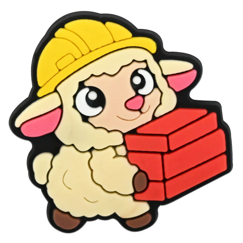 Wholesale Random 100pcs Cute cartoon animal series PVC Soft Rubber Shoe Buckle Decoration