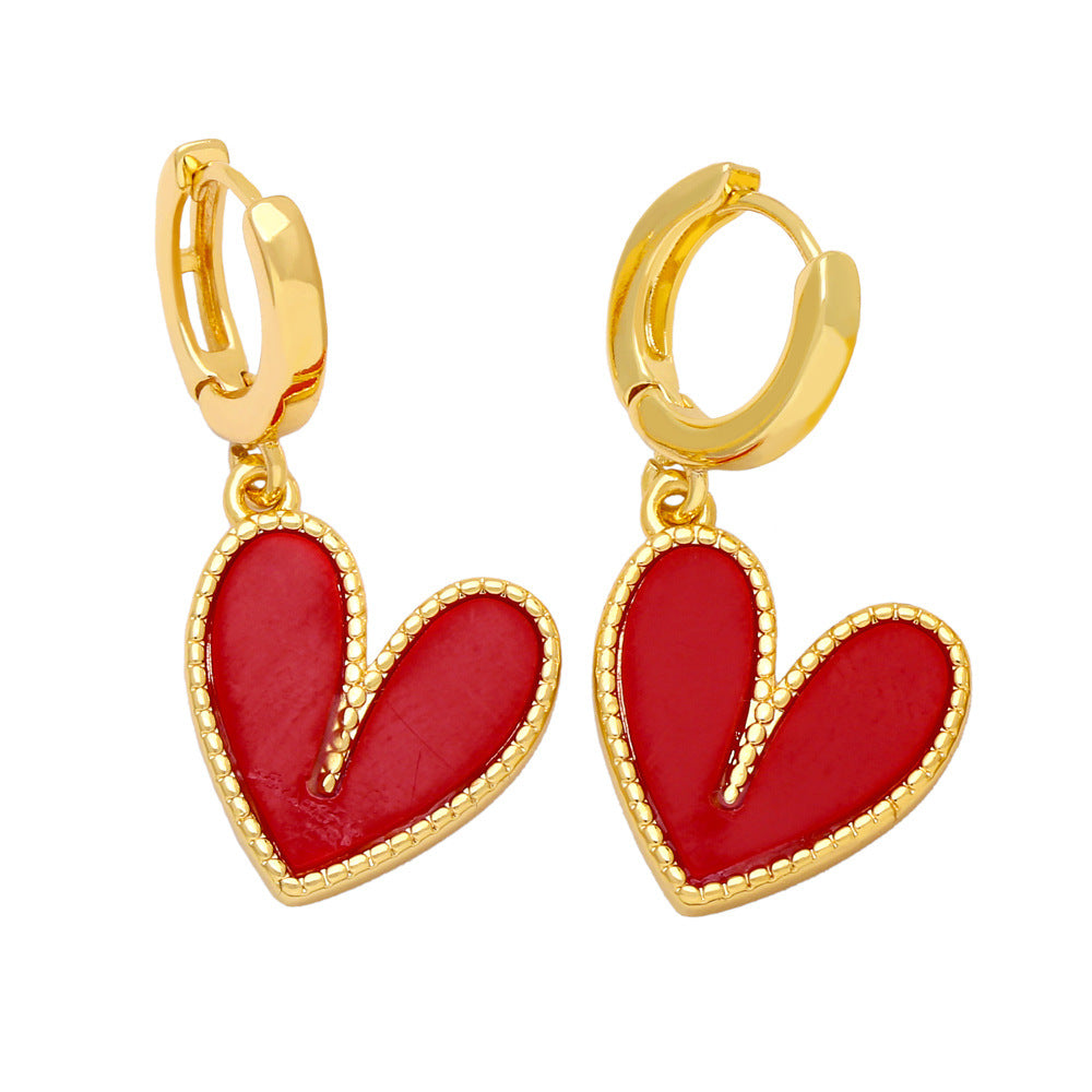 Wholesale Valentine's Day resin love heart-shaped earrings