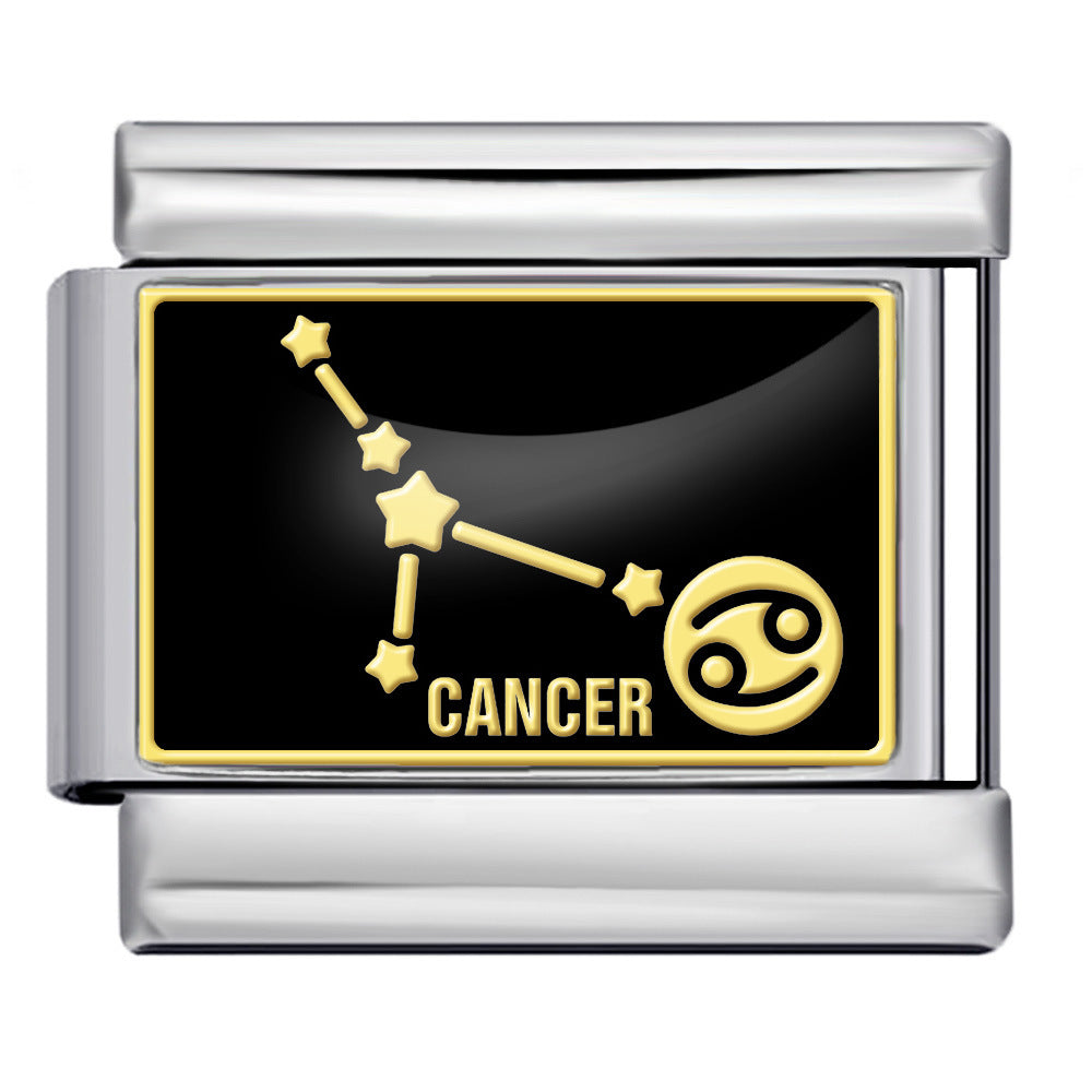 Wholesale  Italian module 12 constellations titanium steel welding DIY  bracelet