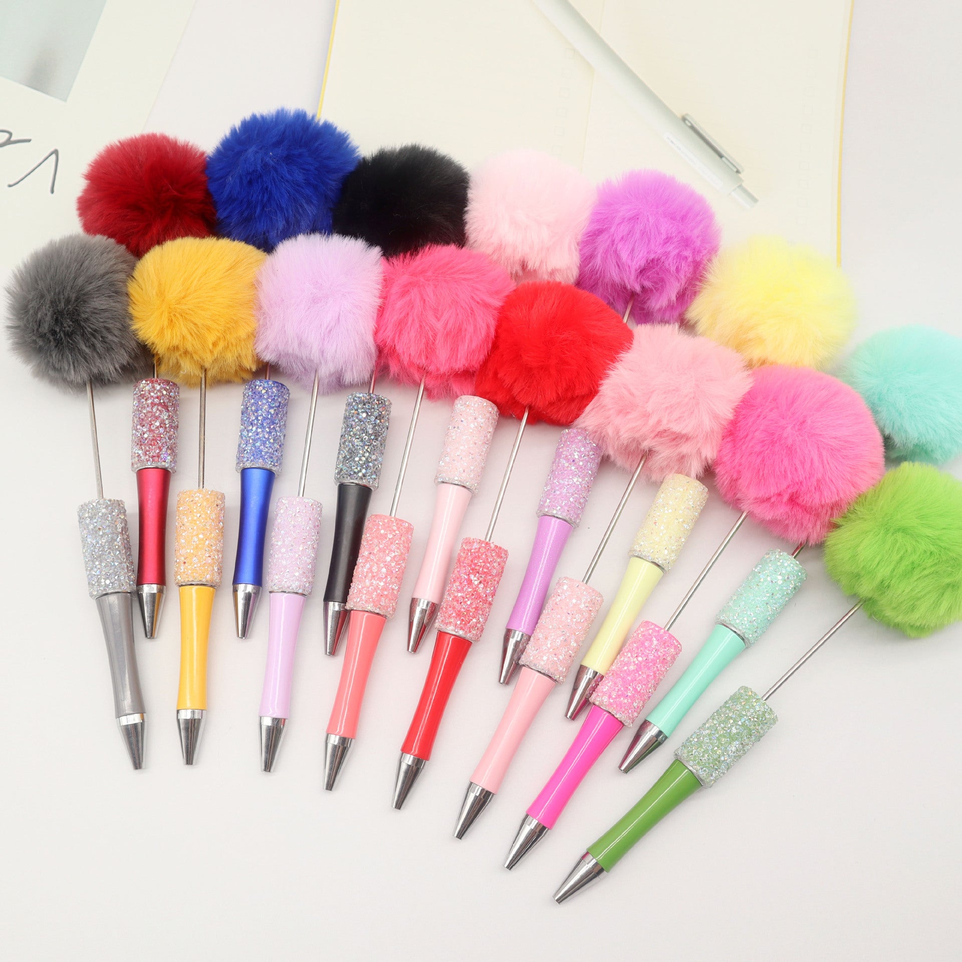 Wholesale Beadable Pens Sugar Gypsophila Hair Ball DIY Beaded Pen ACC-PN-CY004