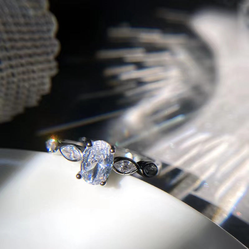 Wholesale Small Goose Egg Shining Wedding Adjustable Ring