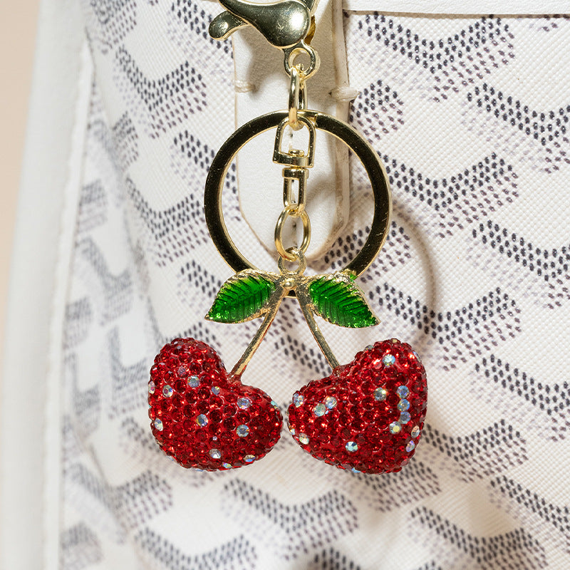 Wholesale Stylish Zinc Alloy Cherry Keychain Cute Women S Car Key Ring For Bag Decorative Resale Accessory