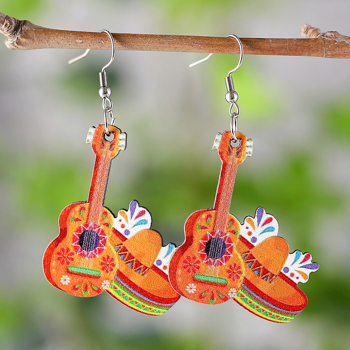 Wholesale  Mexico Fifth Festival of the Dead Cactus Skull Pendant Earrings