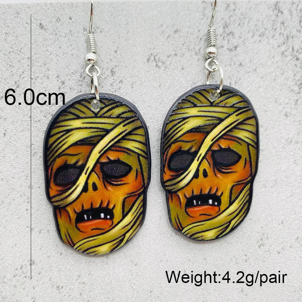 Wholesale Halloween Horror Skull Acrylic Earrings ACC-ES-PuCi001