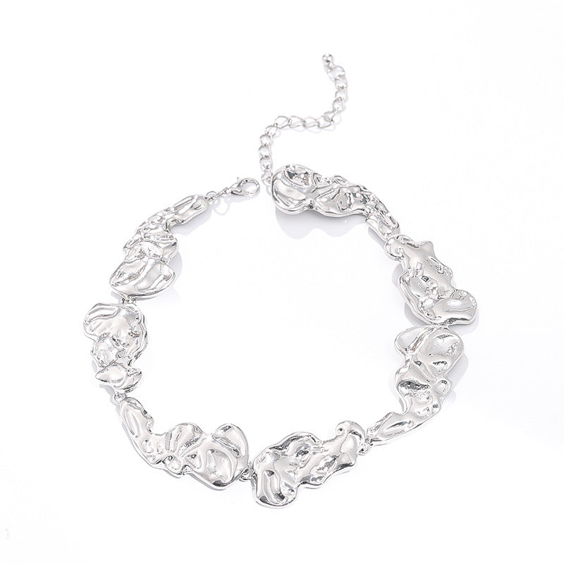 Wholesale Metal irregular splicing geometric jewelry set,  women' s alloy necklace,  earrings,  and bracelet