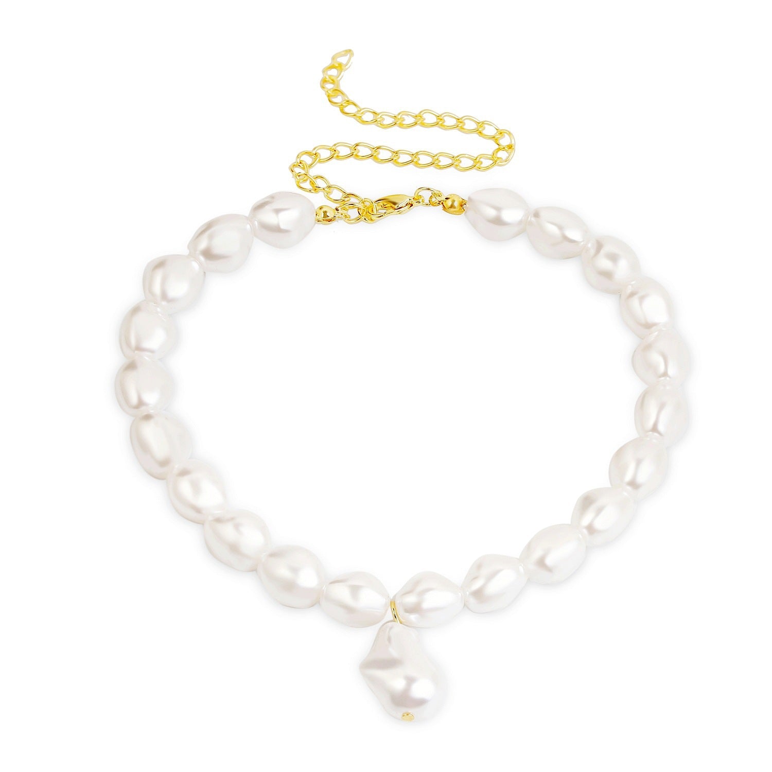 Wholesale Hot-Selling Fashion Pearl Cross Clavicle Pendant Double-Layer Chain Niche Design Women' s Necklace