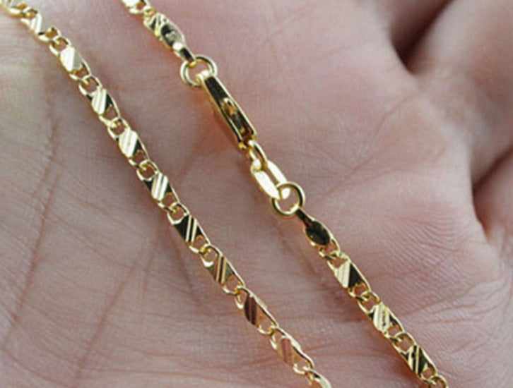 Wholesale plain gold-plated cross chain necklace for women