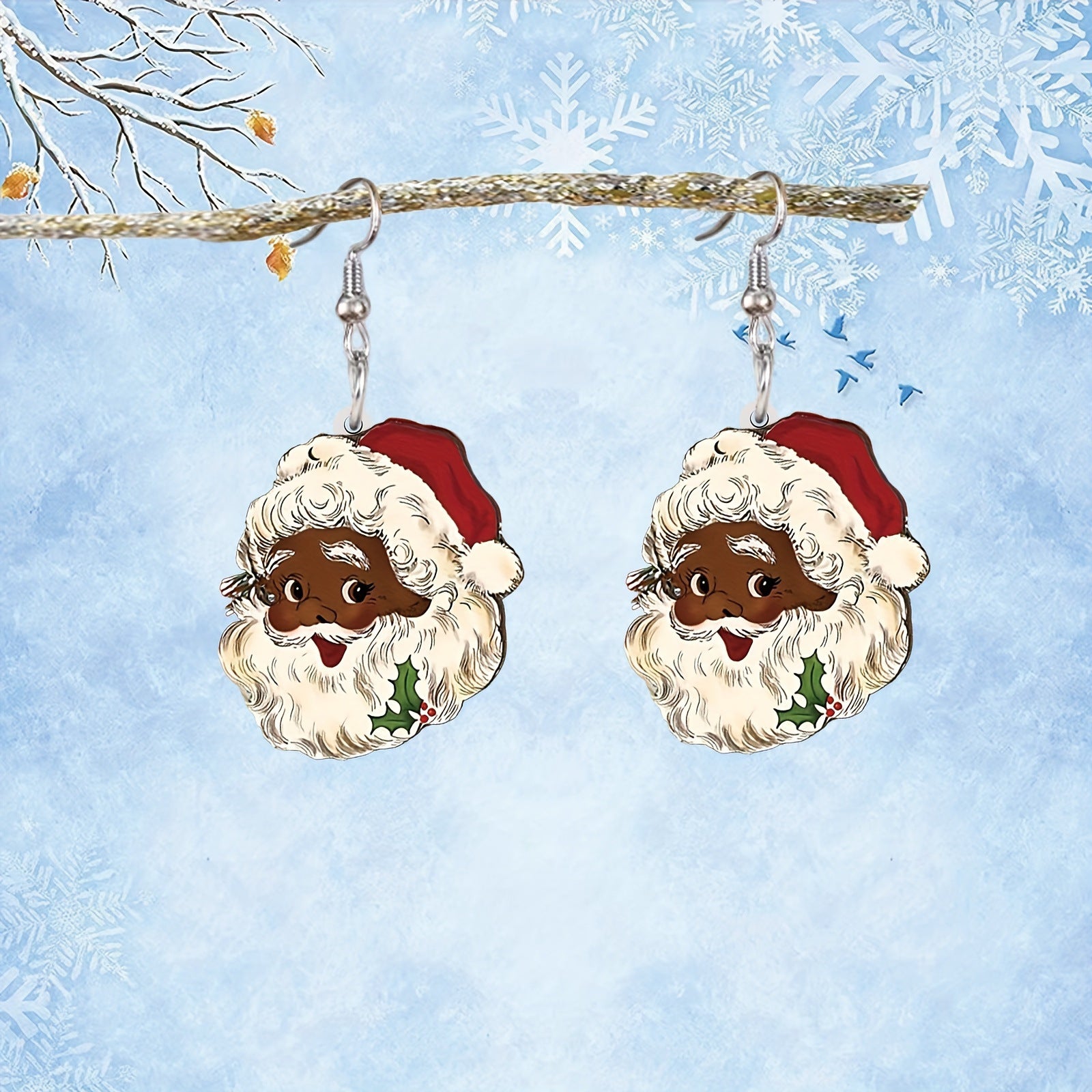 Wholesale Cute Santa Claus Acrylic Dangle Earrings